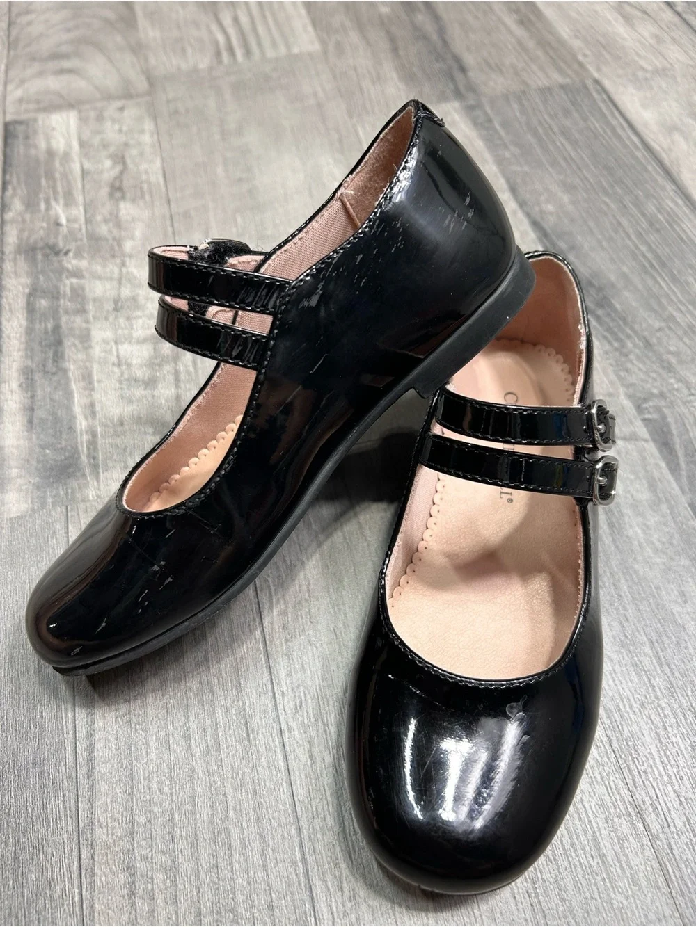 Christie & Jill Girls Black Dahlia Dress Shoes 12
